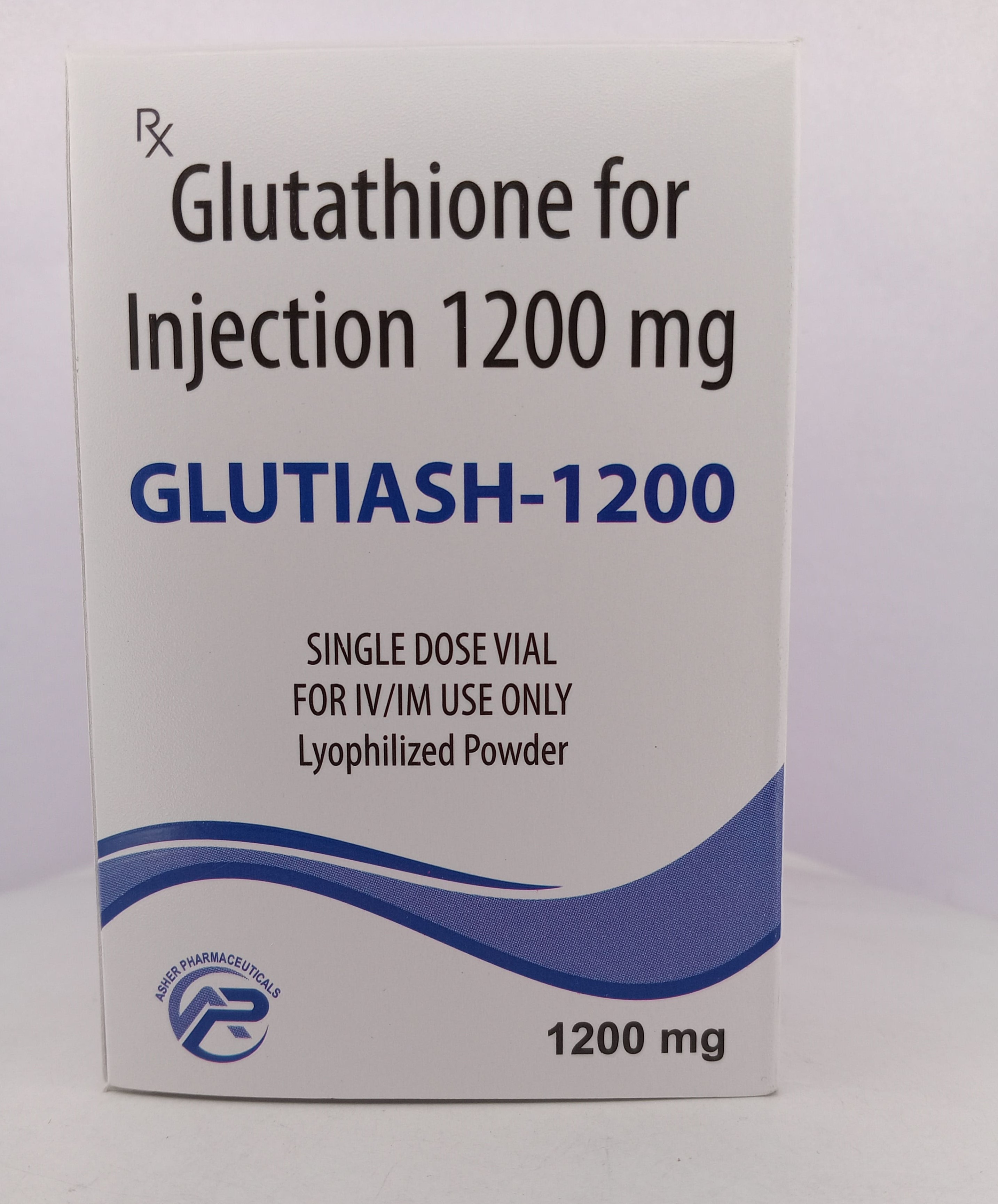GLUTIASH-1200 (Glutathione USP 1200mg + Vitamin C 500mg) Injection - 1 Combipack