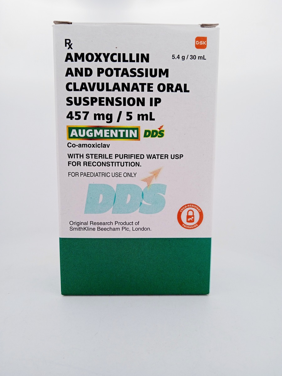 AUGMENTIN DDS 457 MG/5 ML Oral Suspension | Amoxicillin & Clavulanate.