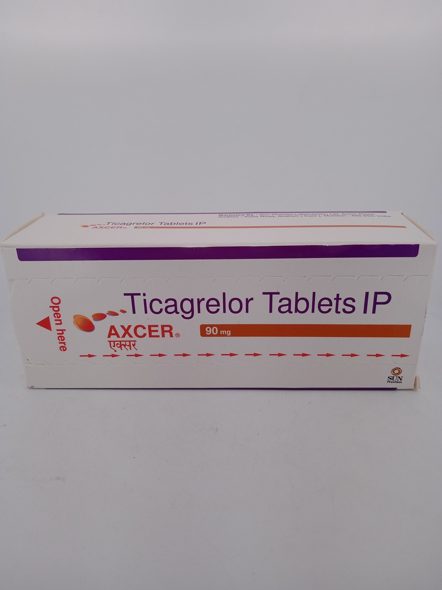 AXCER-90MG-14 TABLET (Ticagrelor 90 mg) Antiplatelet Tablets
