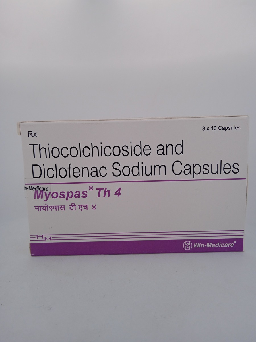 MYOSPAS TH 4 CAPSULE (Thiocolchicoside+Diclofenac) Pain Relief.