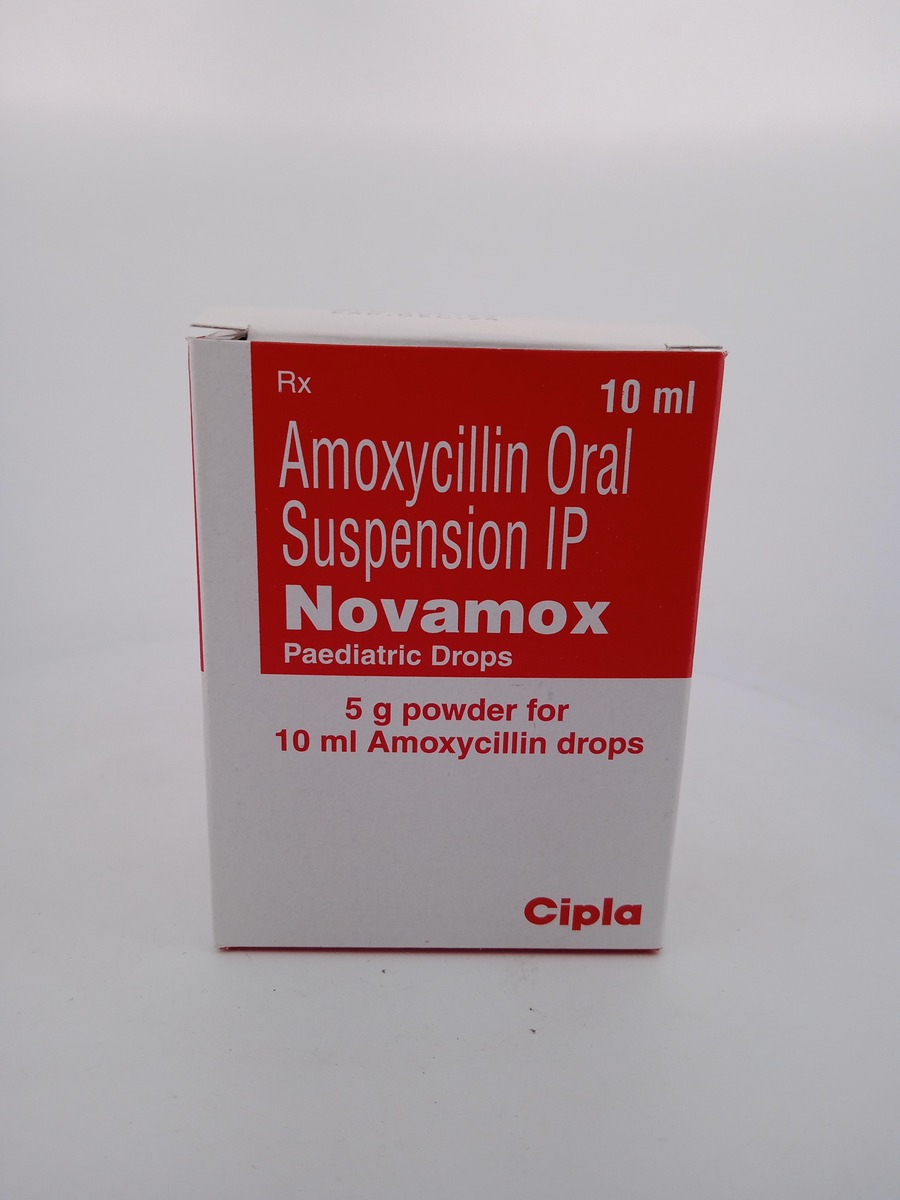 NOVAMOX PAEDIATRIC DROPS 100MG 10ML | Amoxicillin Oral Drops.
