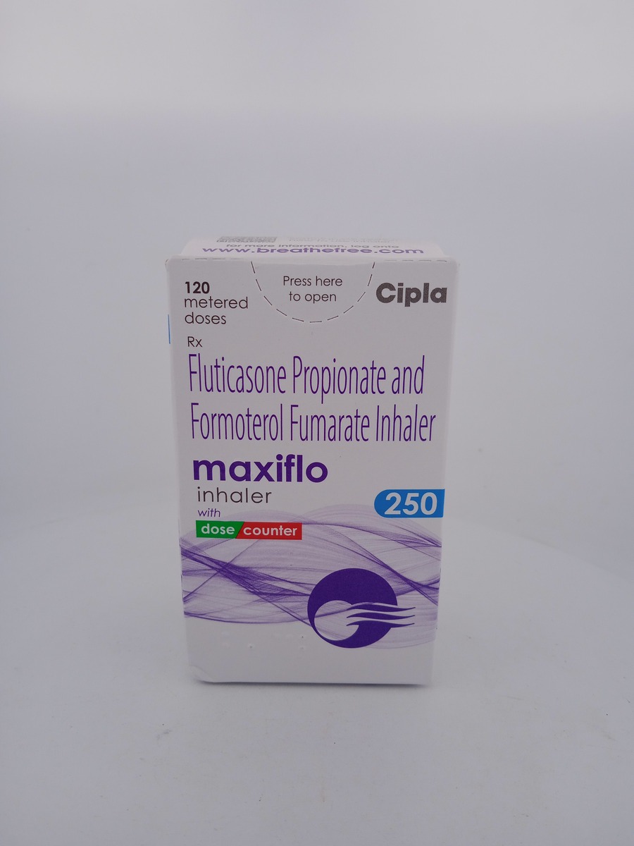MAXIFLO 250 INHALER | Fluticasone Propionate & Formoterol 6mcg.