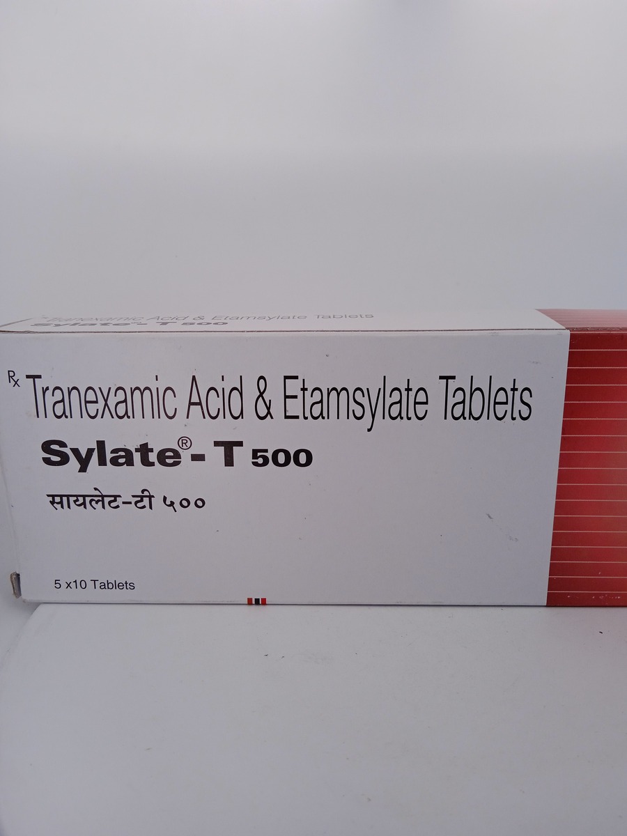 SYLATE-T 500-10 TABLETS (Tranexamic Acid 500 mg + Ethamsylate 250 mg) Tablets