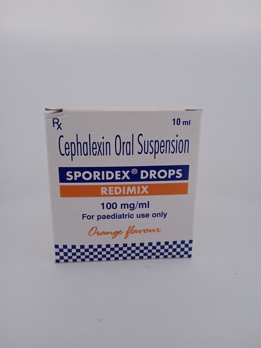 SPORIDEX DROPS 100 MG/ML 10 ML | Cefalexin Pediatric Antibiotic.