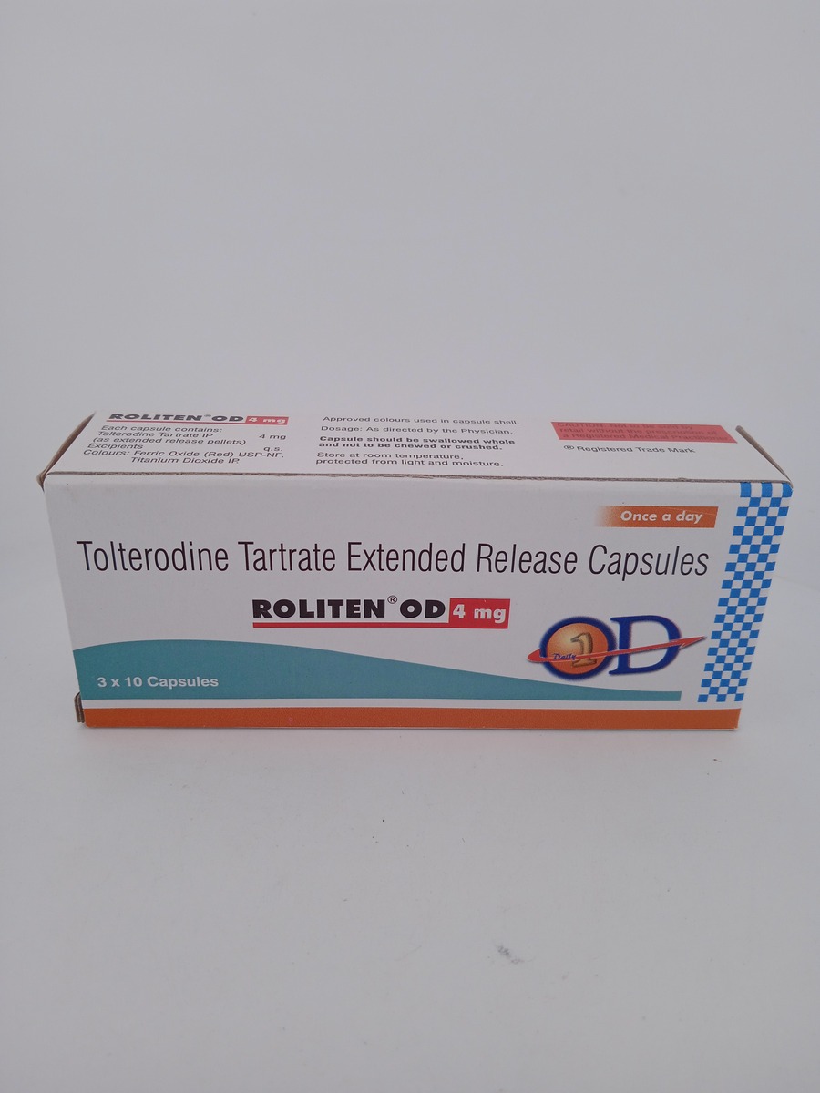 ROLITEN OD-4MG-10 CAPSULES (Tolterodine 4 mg) ER Capsules
