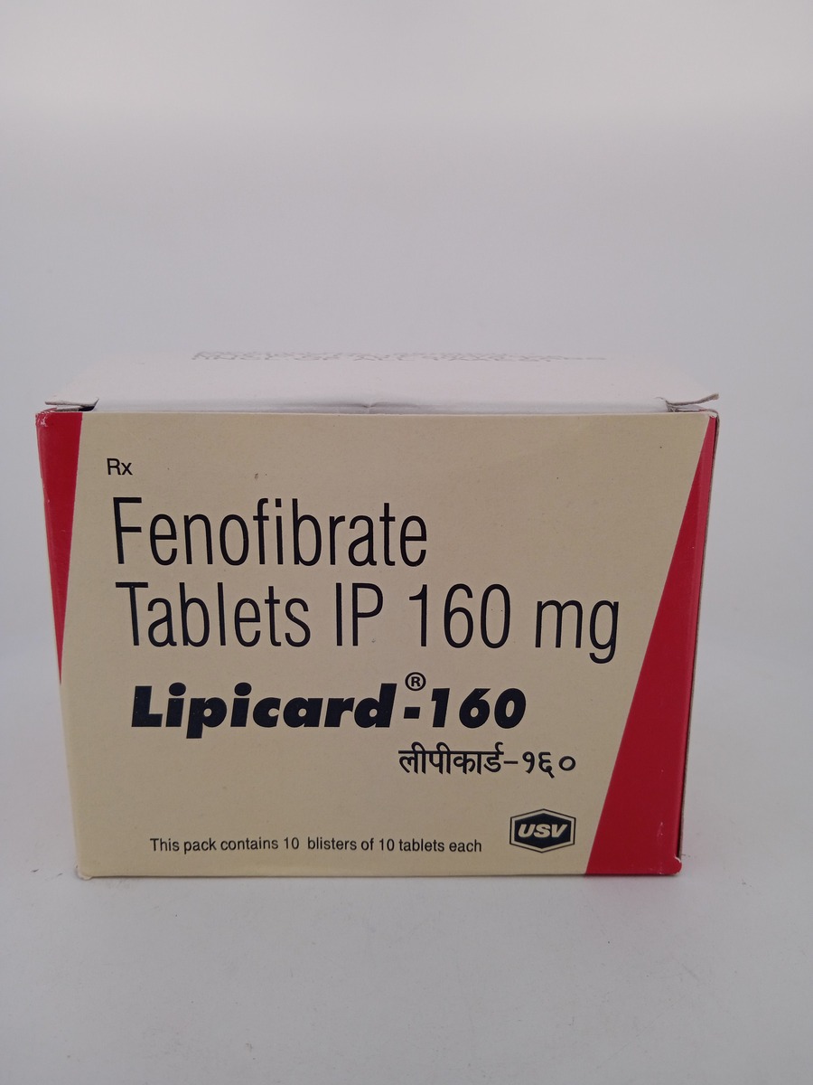 LIPICARD-160MG-10 TABLETS (Fenofibrate 160mg) for High Cholesterol