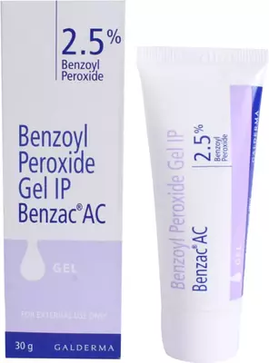 BENZAC AC 2.5% GEL 30GM (Benzoyl Peroxide 2.5%) Topical Acne Gel.